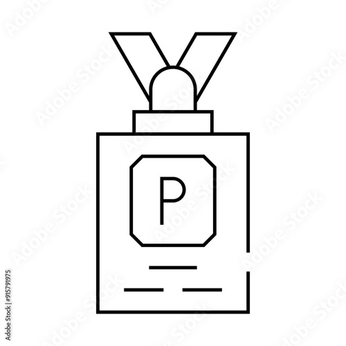 journalist badge line icon vector. journalist badge sign. isolated contour symbol black illustration