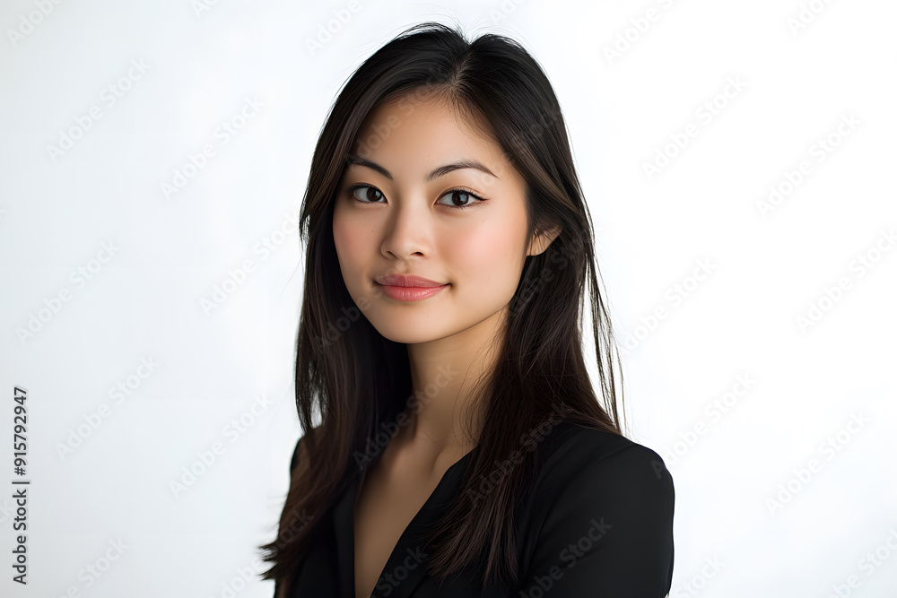 Beautiful young asian woman with clean fresh skin on white background. Face care, Facial treatment concept Beautiful young asian woman with clean fresh skin on white background. Face care, Facial treatment concept