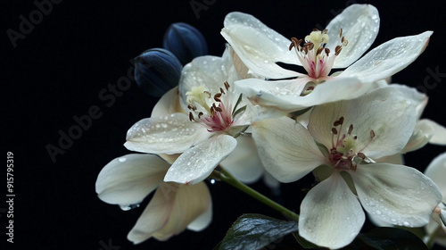 Wallpaper Mural beautiful flowers on dark background Torontodigital.ca