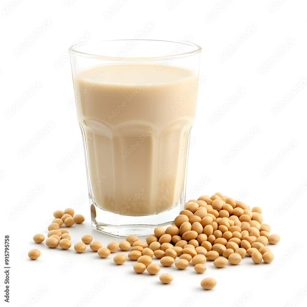 Soy milk glass isolated on a white background Soy milk glass isolated on a white background