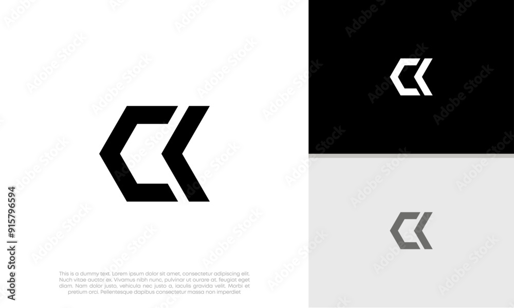 Initials C. CK logo design. Initial Letter Logo. Innovative high tech logo template. Initials C. CK logo design. Initial Letter Logo. Innovative high tech logo template.