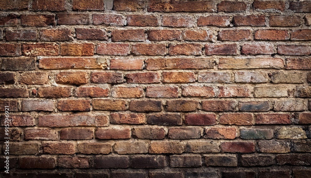 Fototapeta premium Older wall background with stained worn bricks