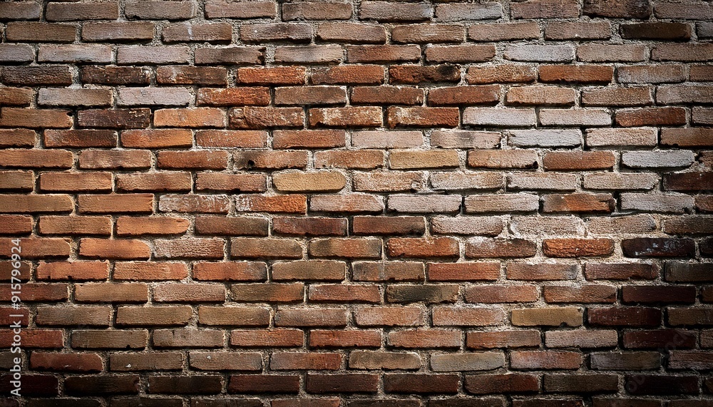 Fototapeta premium Older wall background with stained worn bricks