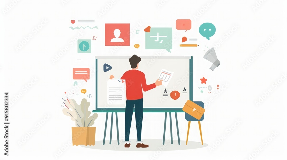 Business Strategy Planning: Brainstorming Ideas On Whiteboard Business Strategy Planning: Brainstorming Ideas On Whiteboard