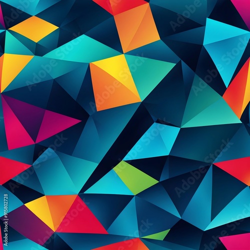 Vibrant Seamless Abstract Pattern with Dynamic Shapes and Colors.