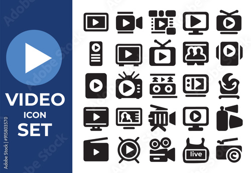 firing a predetermined icon. Filming, film player, 1–10, projector, camera, old film, video, slideshow, and seconds. Idea for a movie. Vector line symbol for advertising 
and business