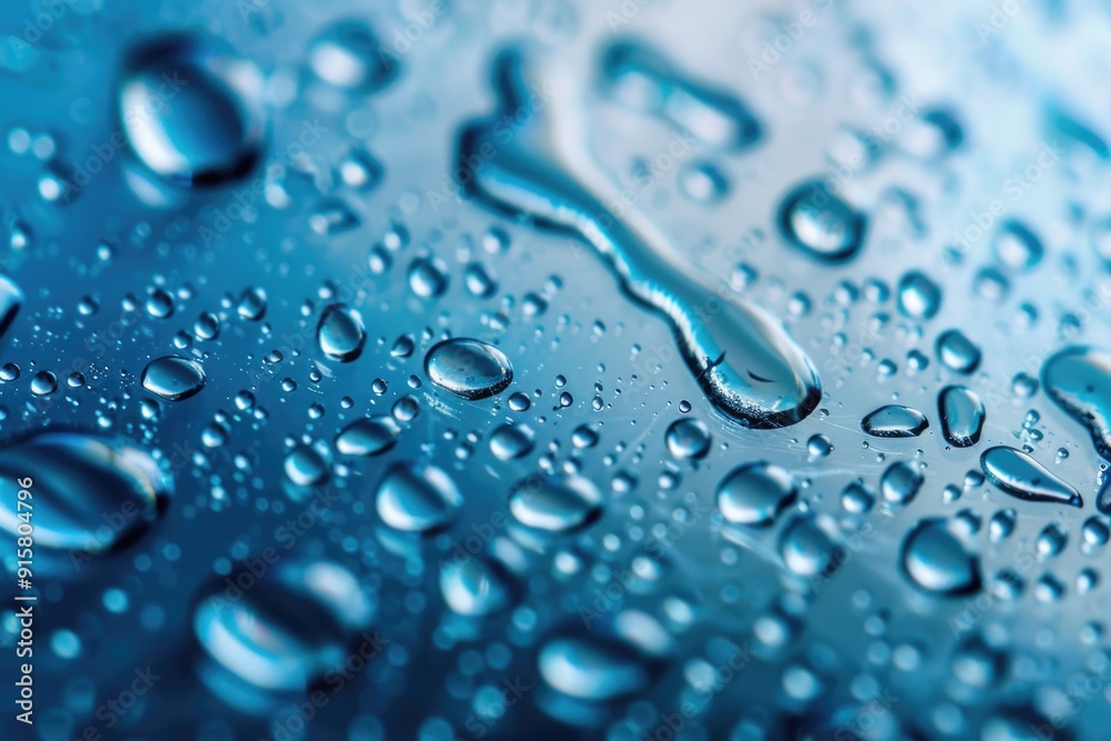 Water drops resting on surface of leaf. Water drops resting on surface of leaf.