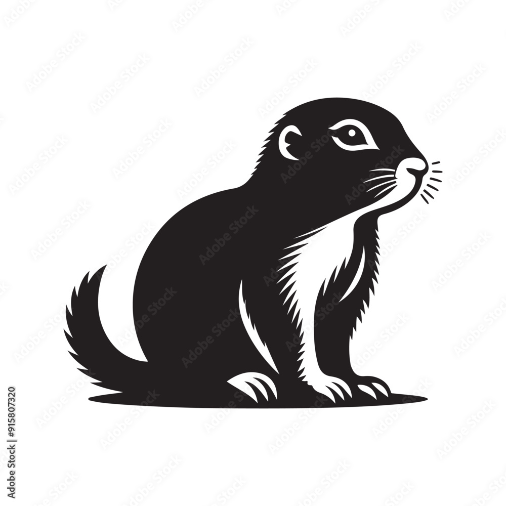 Prairie Dog silhouette vector illustration Prairie Dog silhouette vector illustration