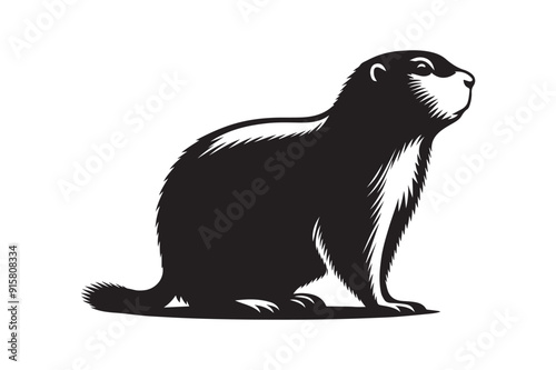 Prairie Dog silhouette vector illustration