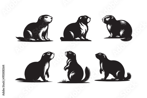 Prairie Dog silhouette vector illustration