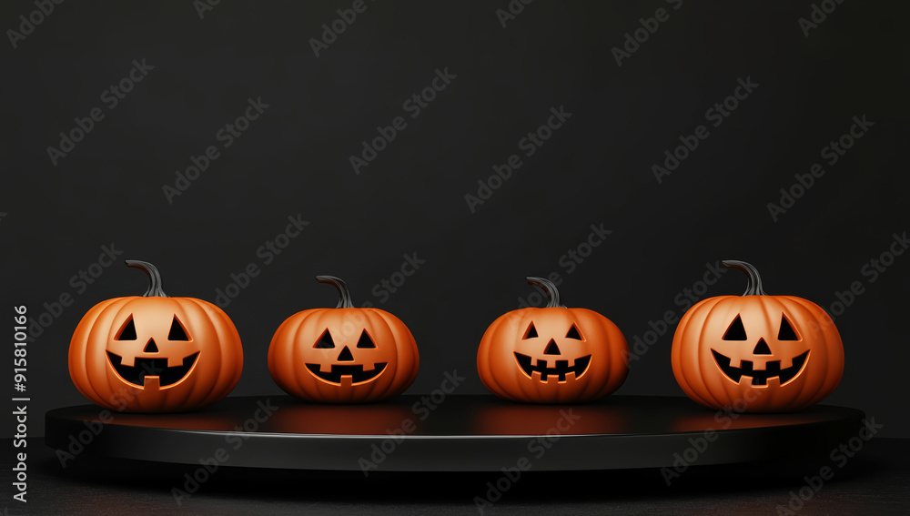 3D Halloween podium scene with black empty platform. Sale product background podium poster stage platform template 3D Halloween podium scene with black empty platform. Sale product background podium poster stage platform template