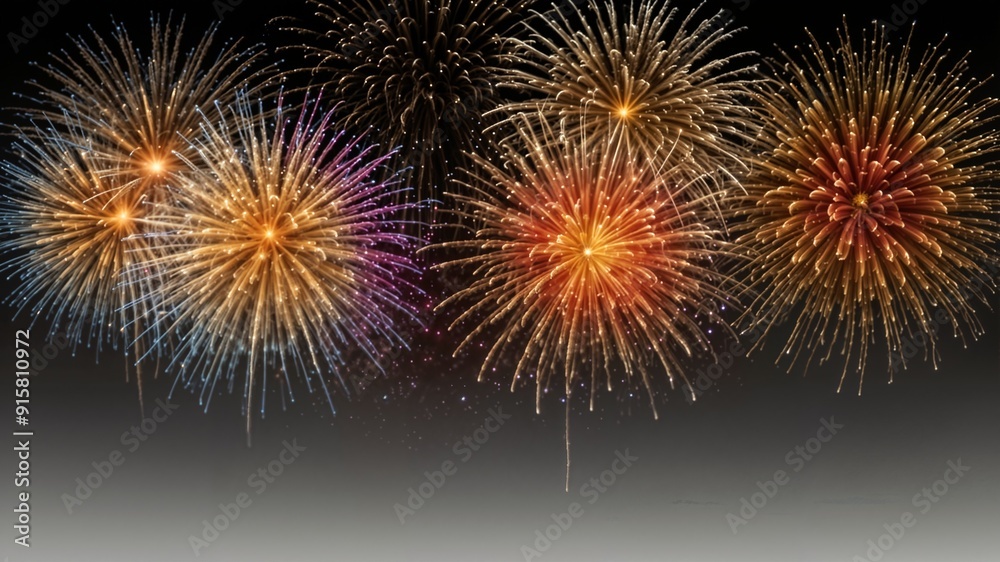 Fototapeta premium fireworks with black background