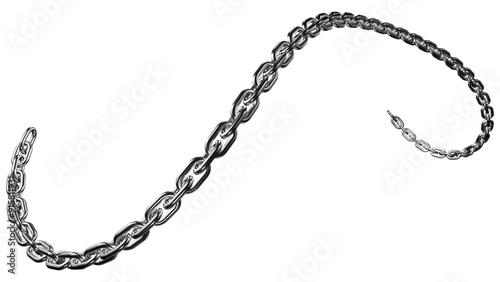 3d metal chain rendre with transparent background saved as PNG .
