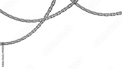 3d metal chain rendre with transparent background saved as PNG . 