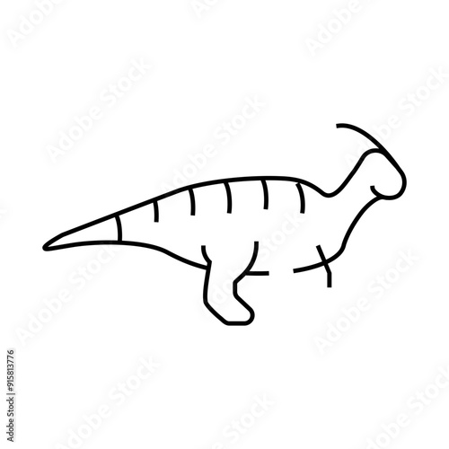 parasaurolophus dinosaur line icon vector. parasaurolophus dinosaur sign. isolated contour symbol black illustration photo