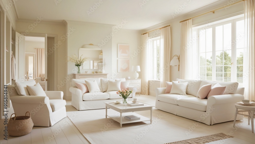 Fototapeta premium modern living room,bright room