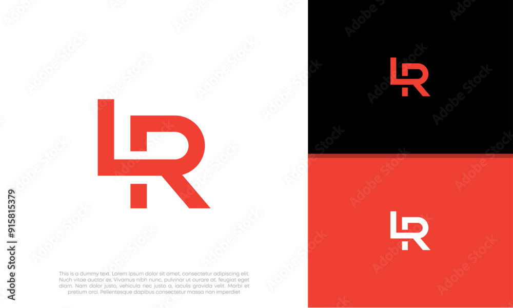 Fototapeta premium Initials LR logo design. Initial Letter Logo. Innovative high tech logo template. 