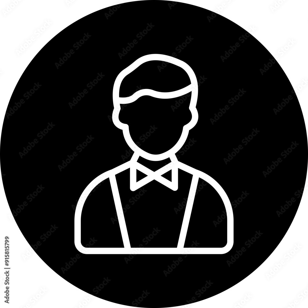 Groom Vector Line White Circle Black