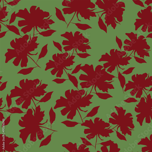 Elegance pink floral stems seamless pattern on a grey background. Vector hand drawn. Artistic, abstract flowers and tiny leaves, buds bells printing. Template for designs, fabric, fashion, textile
