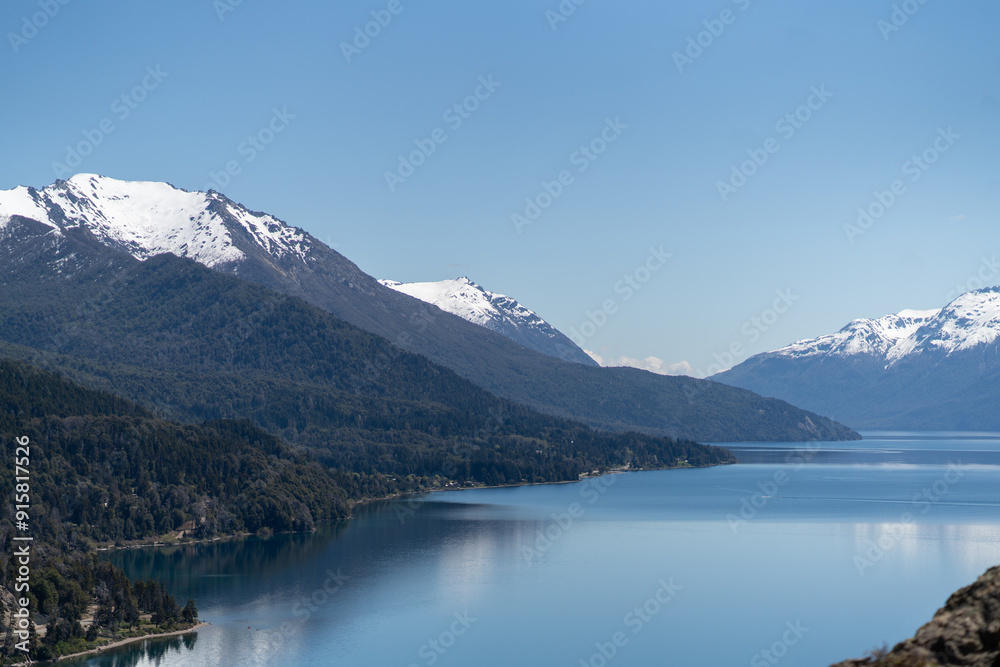 Traful Lake in Traful Village in Argentina mountains Patagonia as a part of siete lagos route Traful Lake in Traful Village in Argentina mountains Patagonia as a part of siete lagos route