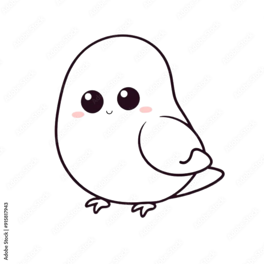 Coloring page outline of Cute Cartoon Birds on an Isolated transparent background. generated with AI Coloring page outline of Cute Cartoon Birds on an Isolated transparent background. generated with AI