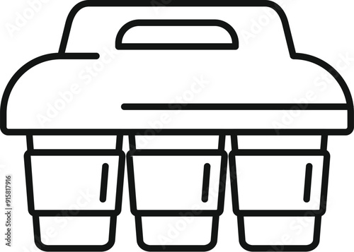 Convenient carrier is keeping three cups of coffee warm and secure during delivery