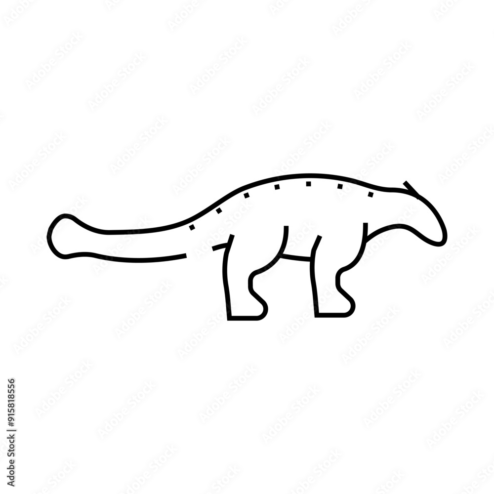 Fototapeta premium ankylosaurus dinosaur line icon vector. ankylosaurus dinosaur sign. isolated contour symbol black illustration