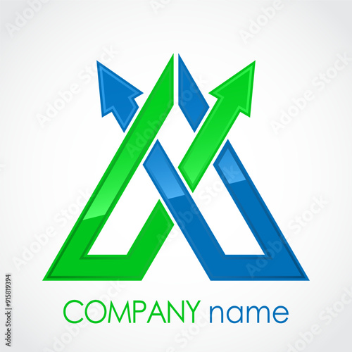 stylized arrow lines logo design