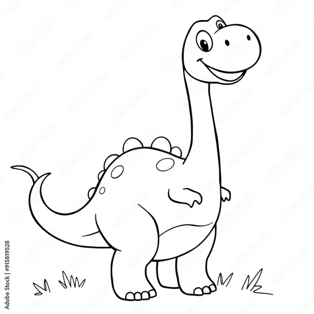 Coloring page outline of a dinosaur on an Isolated transparent background. generated with AI Coloring page outline of a dinosaur on an Isolated transparent background. generated with AI