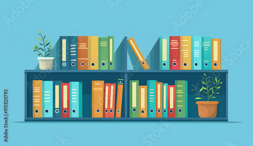 Efficient Document Organization, Illustrate the concept of efficient document management with an image featuring neatly arranged files and folders, design