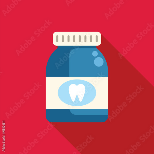 Blue mouthwash bottle promoting good oral hygiene and fresh breath, perfect for dental and healthcare marketing materials
