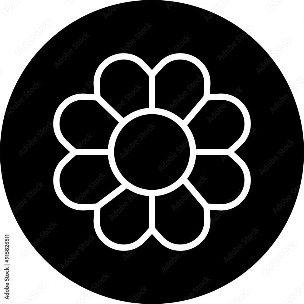 Winter Aconite Vector Line White Circle Black Winter Aconite Vector Line White Circle Black