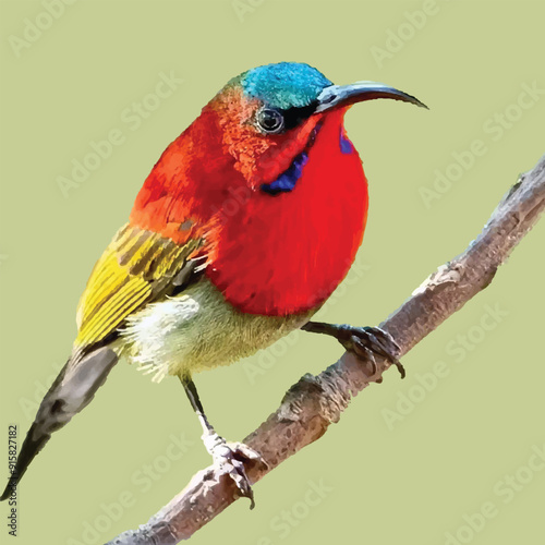 colorful bird sitting on a branch of a tree