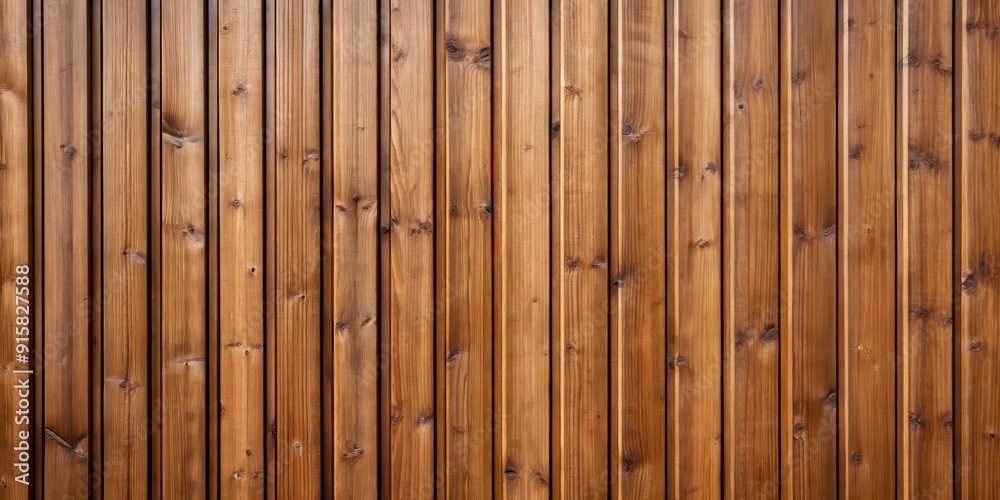 Fototapeta premium Brown wooden siding featuring vertical stripes, home improvement, texture, exterior design, architecture