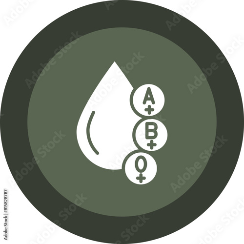 Blood Types Glyph Circle Icon