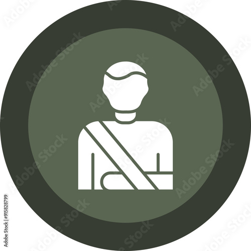 Broken Arm Glyph Circle Icon