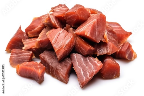 Smoked Fish Meat Isolated, Blue Warehou Fillet, Seriolella Brama, Common Warehou photo