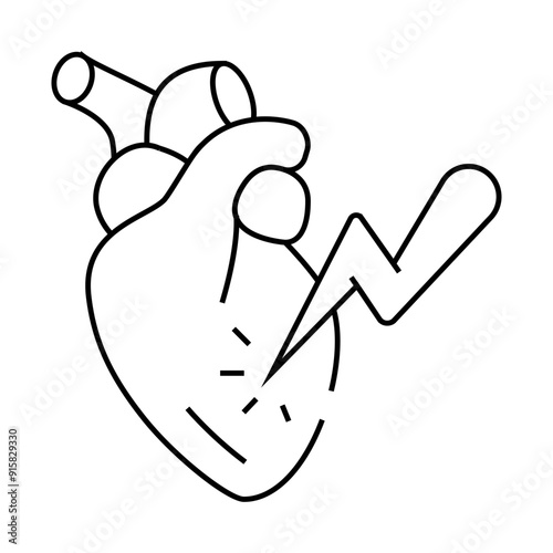 heart attack line icon vector. heart attack sign. isolated contour symbol black illustration