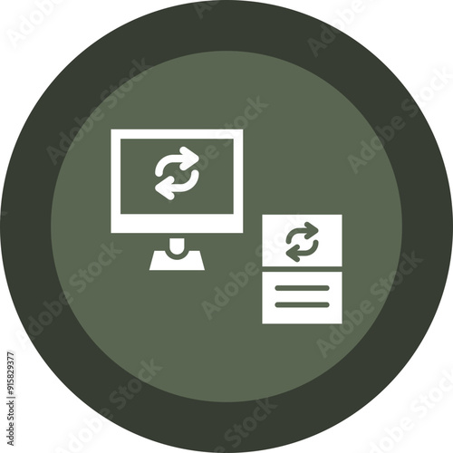 Data Synchronization Glyph Circle Icon photo