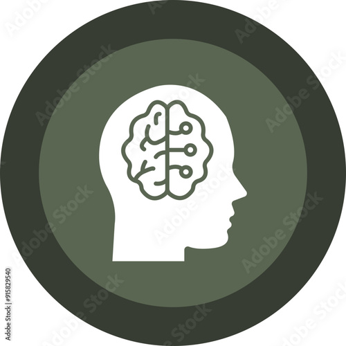 Artificial Consciousness Glyph Circle Icon