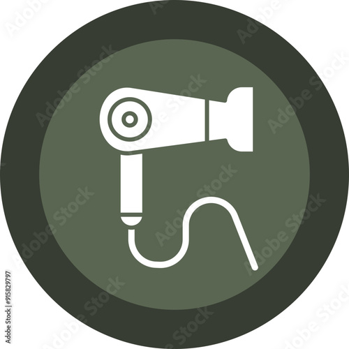 Hair Dryer Glyph Circle Icon
