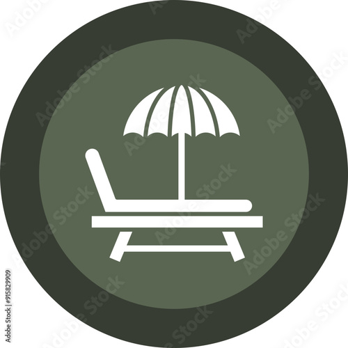 Sunbed Glyph Circle Icon