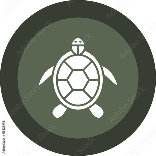 Turtle Glyph Circle Icon