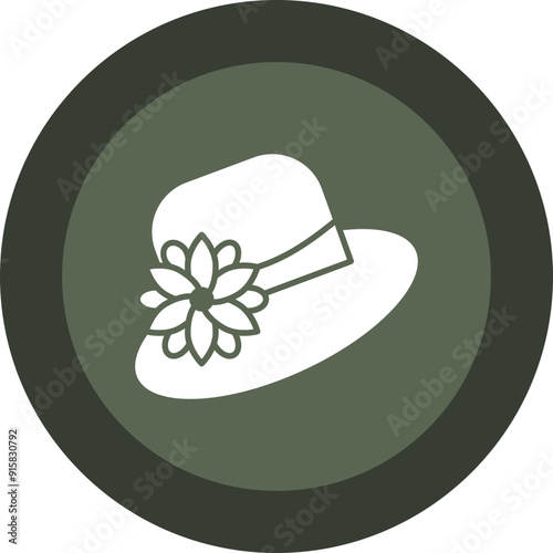 Hat Glyph Circle Icon