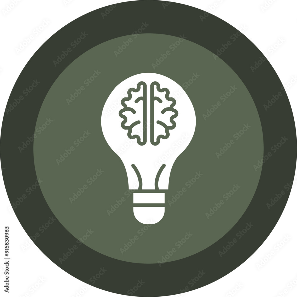 Innovation Thinking Glyph Circle Icon Innovation Thinking Glyph Circle Icon