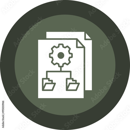 File Management Glyph Circle Icon