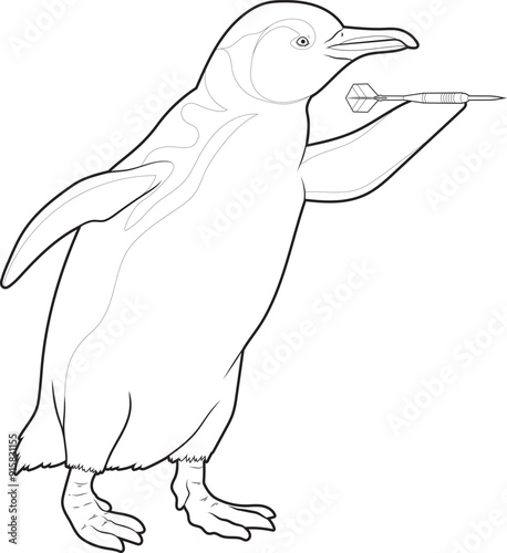 Penguin Darts Dart Animal Vector Graphic Art Illustration