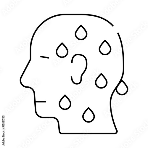 pre-infarction, cold sweat line icon vector. pre-infarction, cold sweat sign. isolated contour symbol black illustration