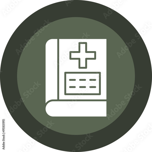 Medical Book Glyph Circle Icon