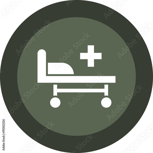 Hospital Bed Glyph Circle Icon